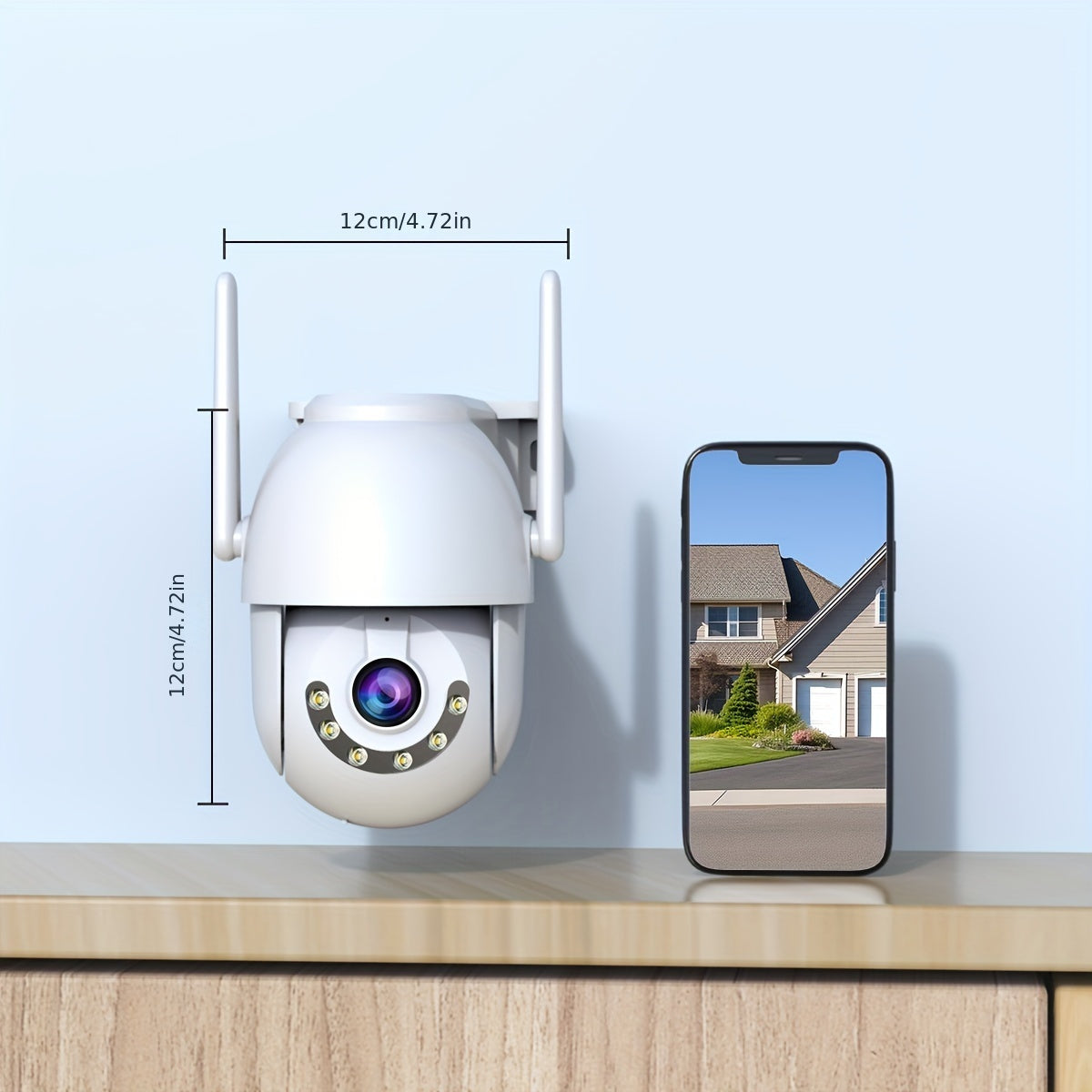 3MP WiFi tashqi xavfsizlik kamerası, rangli kechqurun ko'rish, 2 tomonlama audio, PTZ