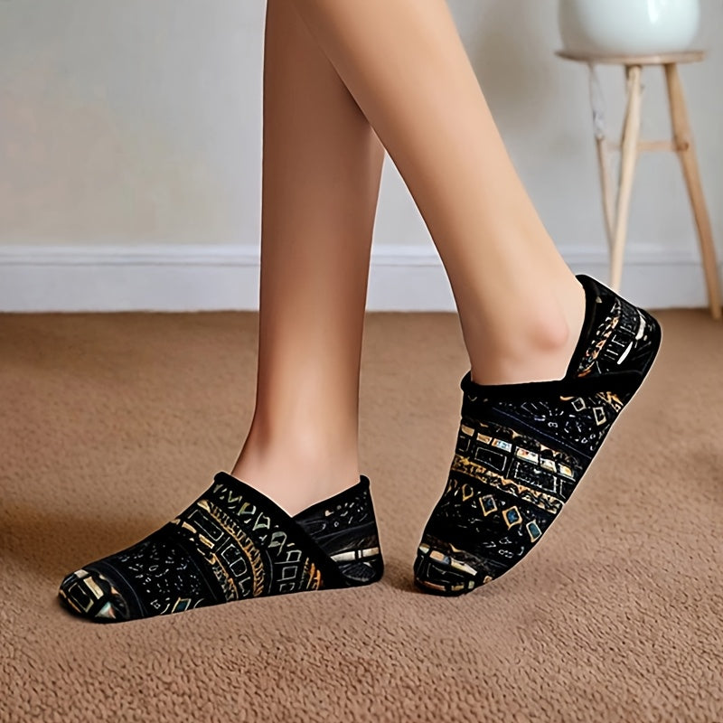 Women Men Rubber Sole Flat Slippers Non Slip Lightweight House Shoes