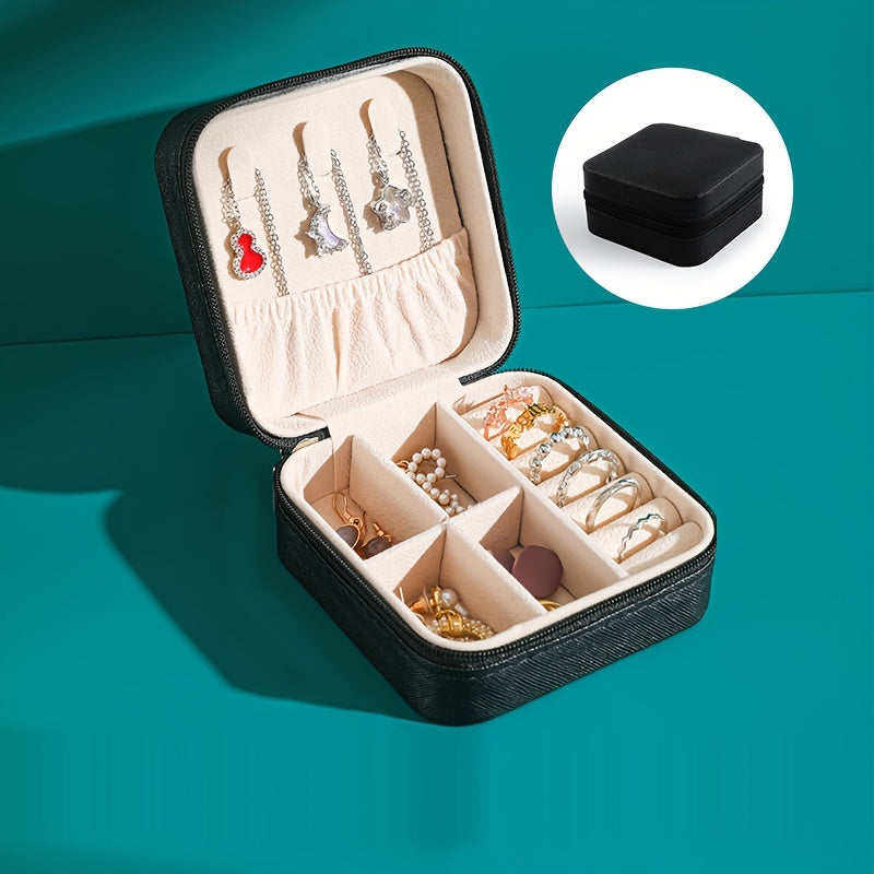 Caja de almacenamiento para joyas Multi-Grid con forro suave para collares y pendientes