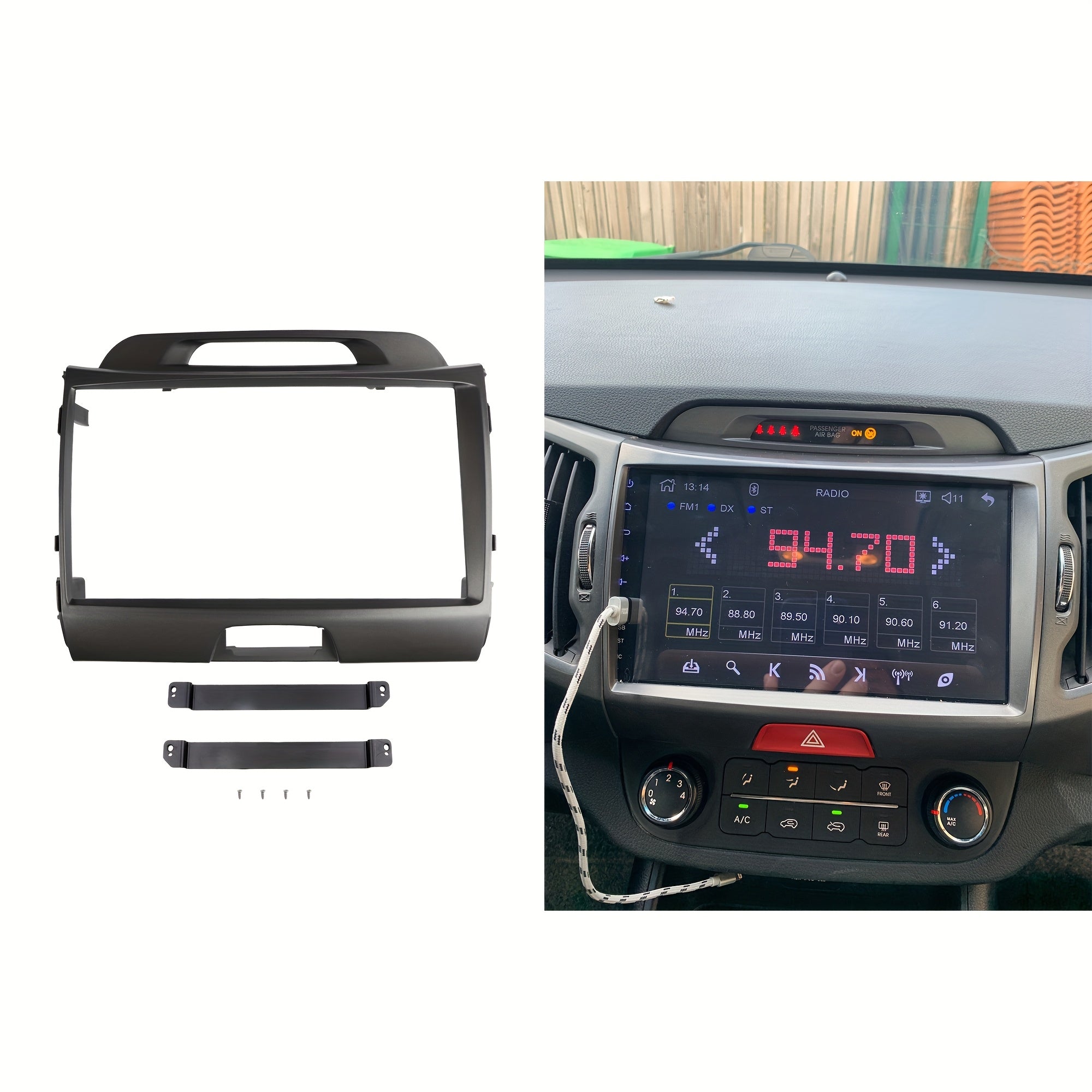 Car Radio Fascia Panel for Kia Sportage 2010-2016 Dash Bezel Plastic