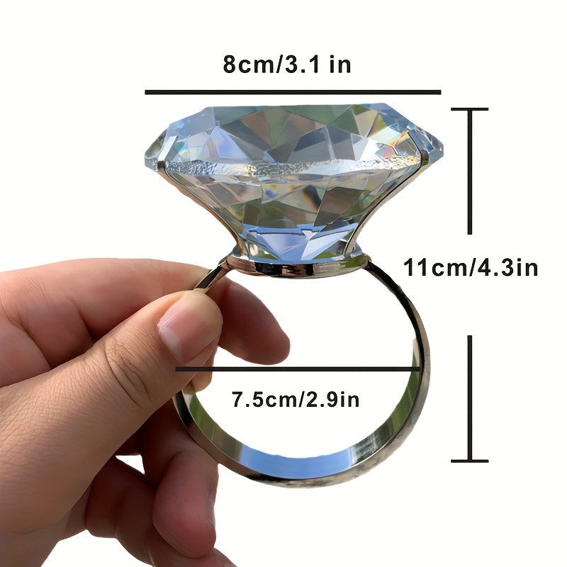 Glass Ring 8cm Synthetic Gemstone Luxury Party Gift for Valentine's Day