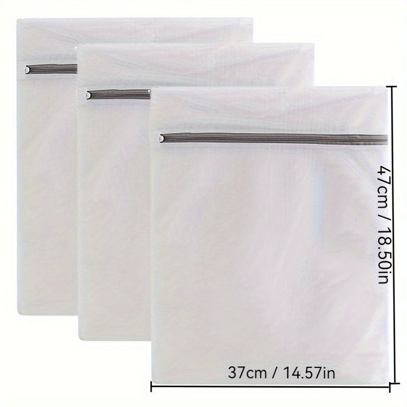 Juego de 3 bolsas grandes para lavar ropa delicada en malla