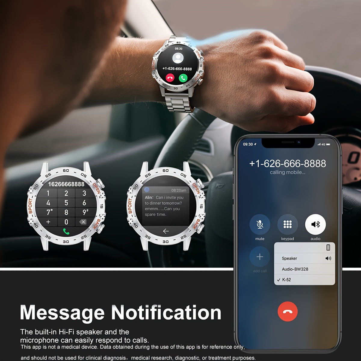 Smart Watch for Women and Men 3.53cm HD Display Sports Modes Fitness Tracker Compatible with Android and iOS