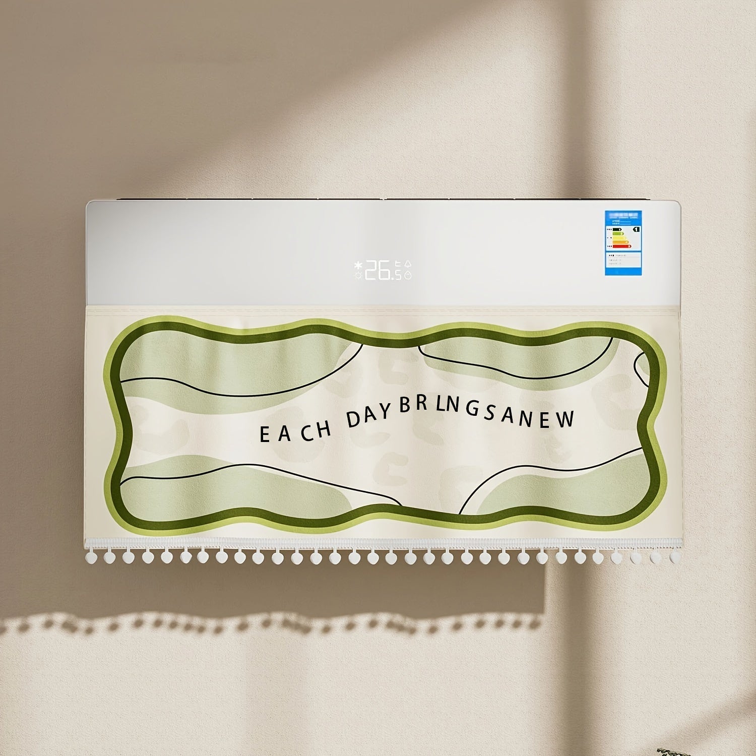 Escudo de deflector de aire acondicionado universal con cortina de tela