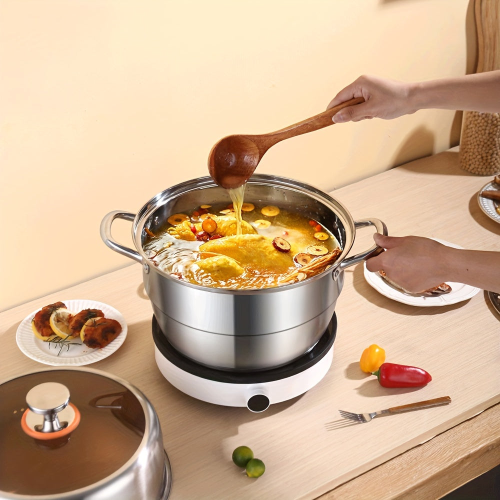 Vaporera de acero inoxidable de 3 niveles, 30.48cm para panecillos, mariscos, sopa, inducción, gas