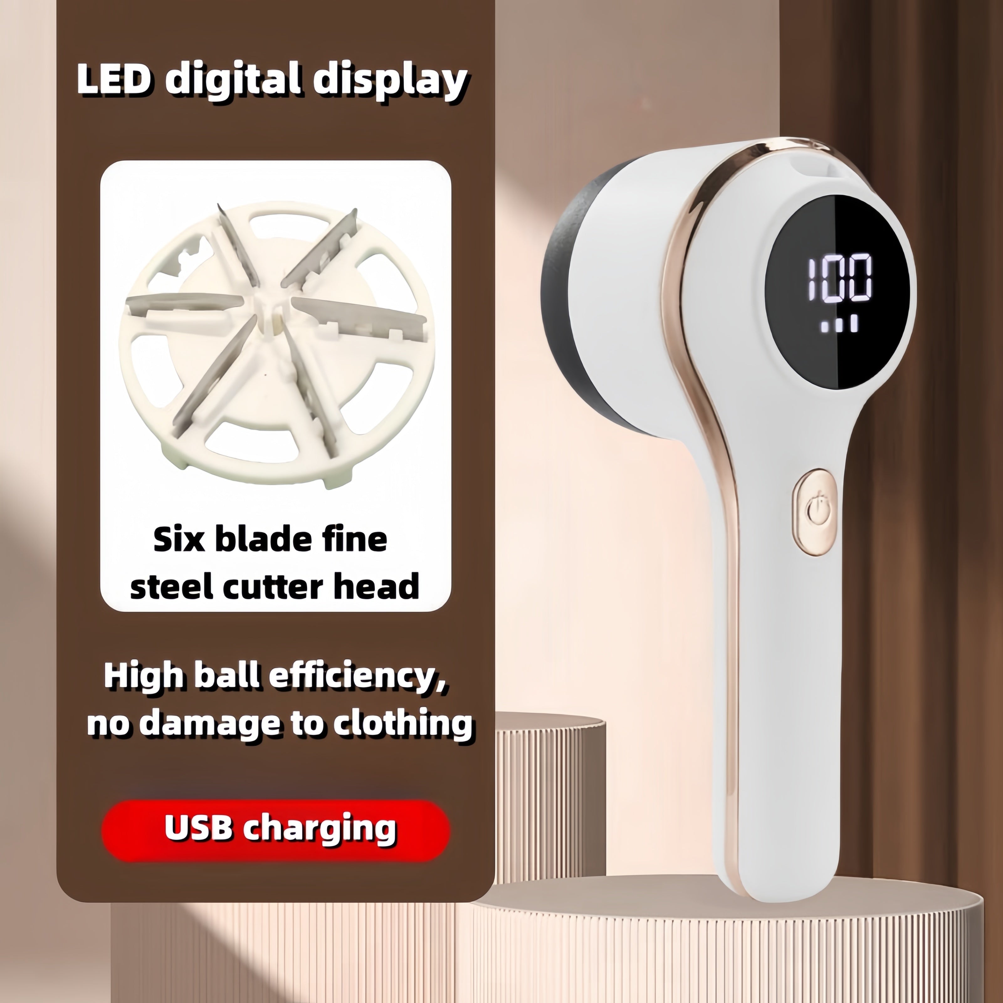 Portable Fabric Hair Remover USB Rechargeable Lint and Pilling Remover for Wool Clothing