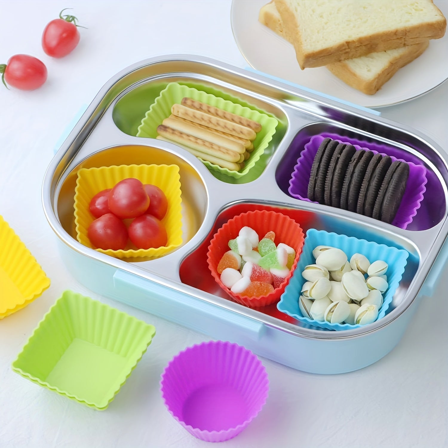 Reusable Non-Stick Silicone Baking Cups for Muffins and Cupcakes Pack of 12 or 24