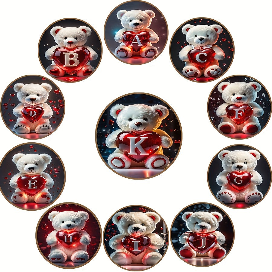 Animal Series Bear Alphabet Wooden Coaster for Drinks and Gifts