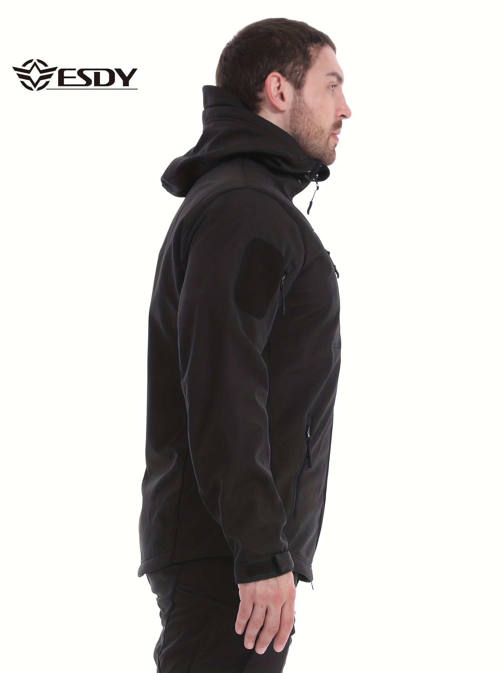 Men's Winter Jacket Softshell Hooded Thickened Warm Hunting Polar Outdoor Coat