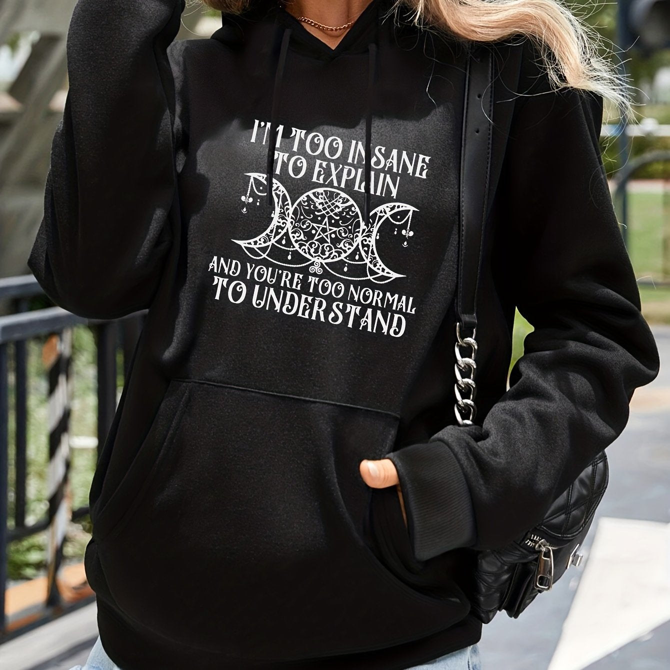 Толстовка худи с длинными рукавами для женщин больших размеров с принтом лозунга и красной пальмовой тематикой