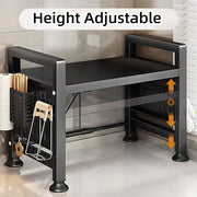Retractable Multi-Layer Kitchen Storage Rack for Microwave and Oven Organizer