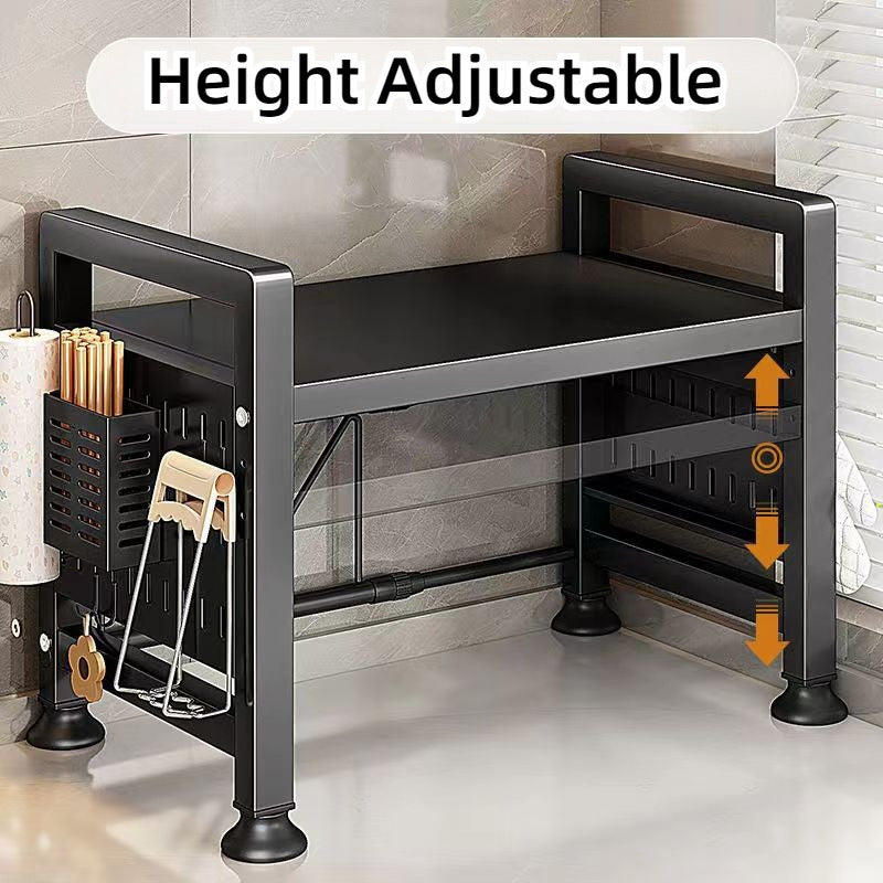 Retractable Multi-Layer Kitchen Storage Rack for Microwave and Oven Organizer