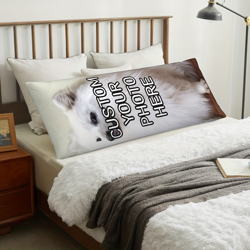 Pet Photo Body Pillowcase Short Plush Double-Sided Print for Cat Dog Lovers Personalized Gift