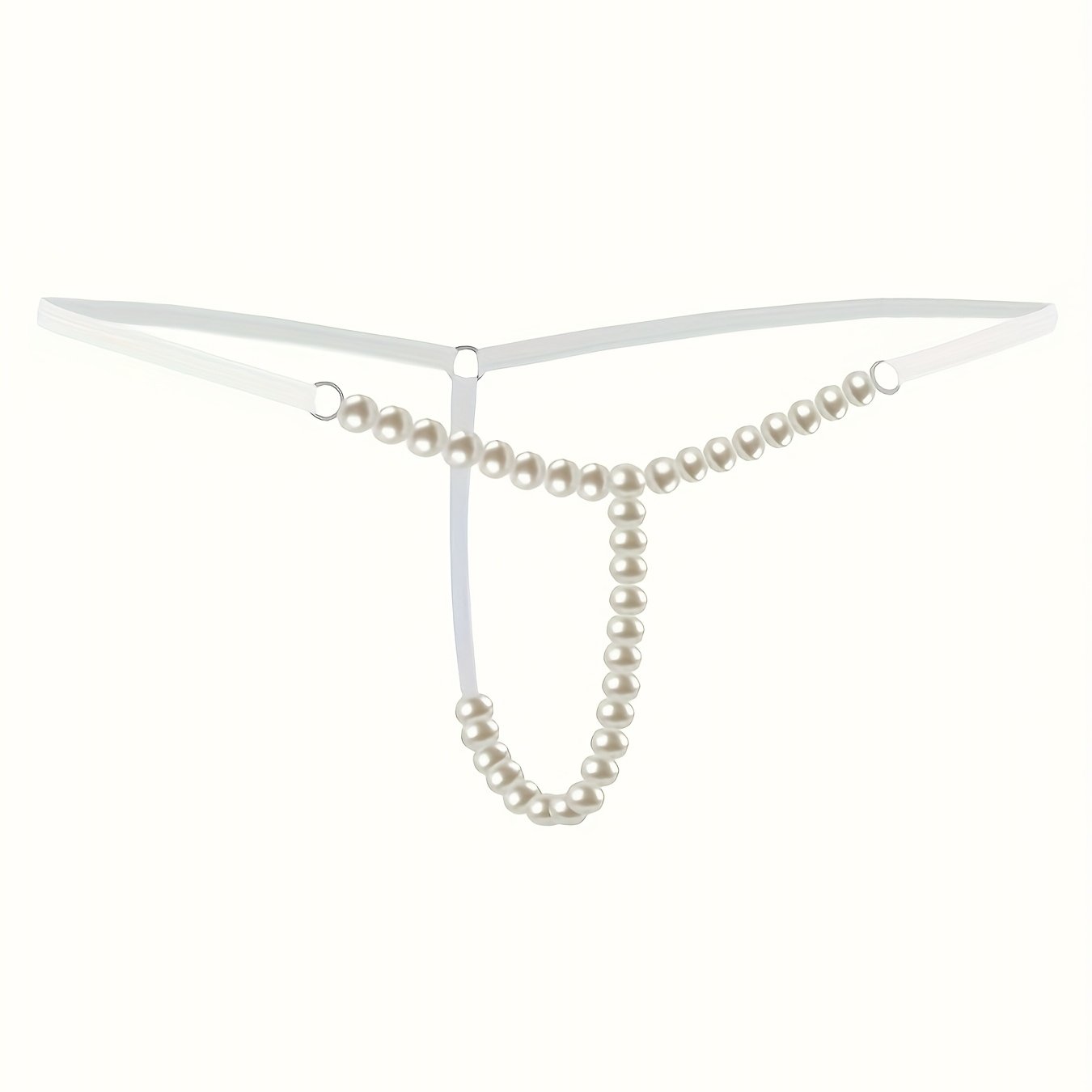 Women's White Pearl Lingerie One Size Panties