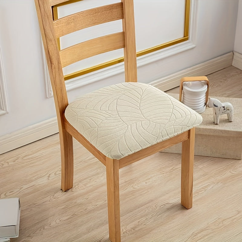Stretch Chair Cover Polyester Natural Wood Finish All-Season Dining Room Seat Protector