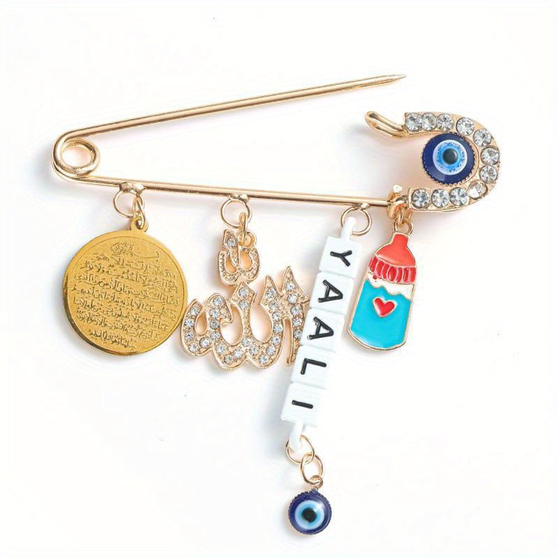 Модная брошь-булавка "Глаз Дьявола" - акцент из сплава для воротников и одежды