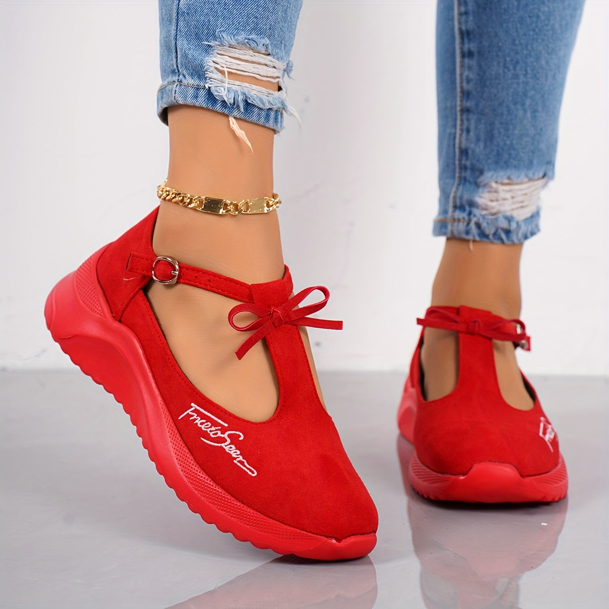 Women's Embroidery Casual Mary Jane Sports Shoes Easy Wear