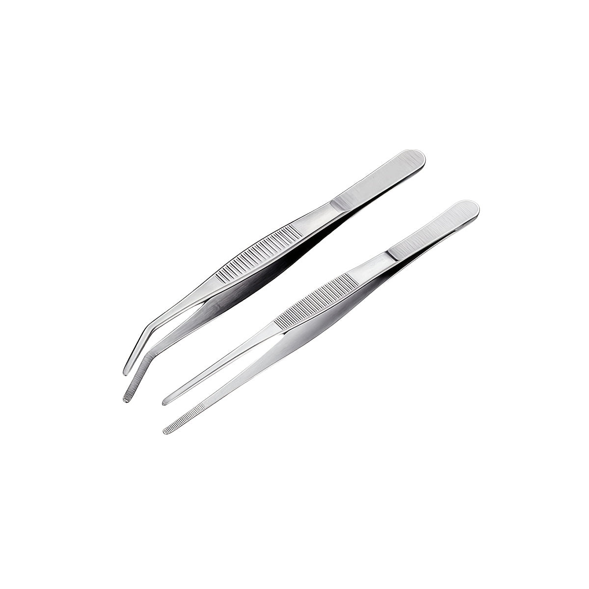 2pc Stainless Steel Tweezers Set for Cooking Grilling Bonsai Jewelry Making Long Durable Anti-Slip