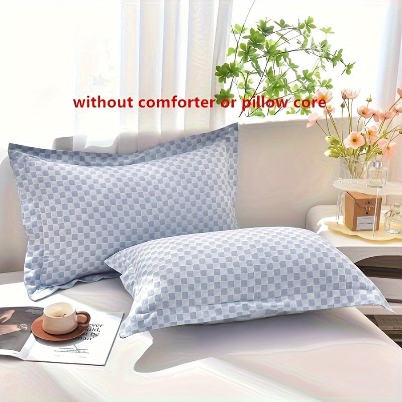 2 Pack Washable Fabric Pillowcases Skin-Friendly Soft Breathable Queen Size