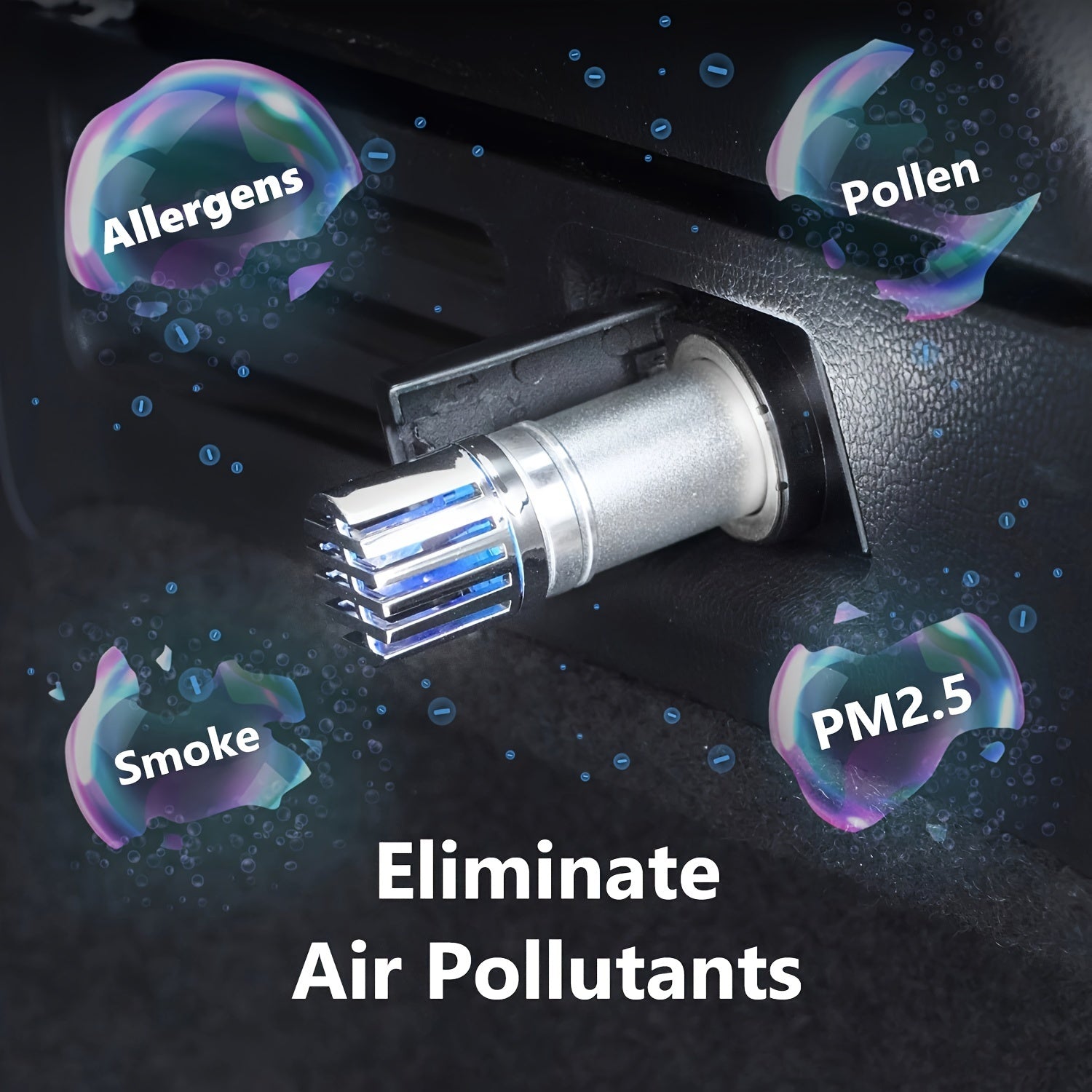 Мини-очиститель воздуха для автомобиля 12В с отрицательными ионами, дым, пыльца, аллергены, компактный