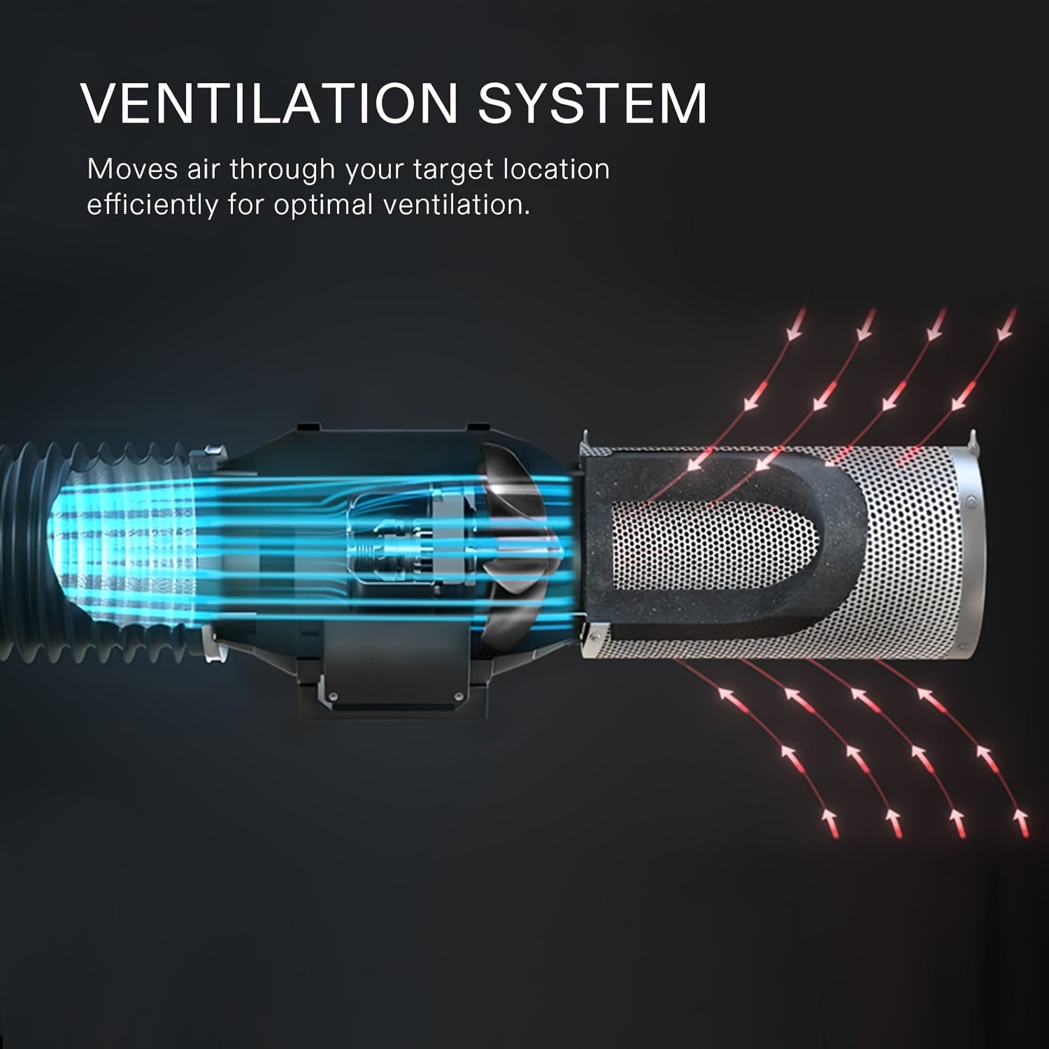 4 dyuymli Virgin Charcoal havo filtri, hidni nazorat qilish uchun ventilyatorlar va chodirlarga mos, teskari flanjli