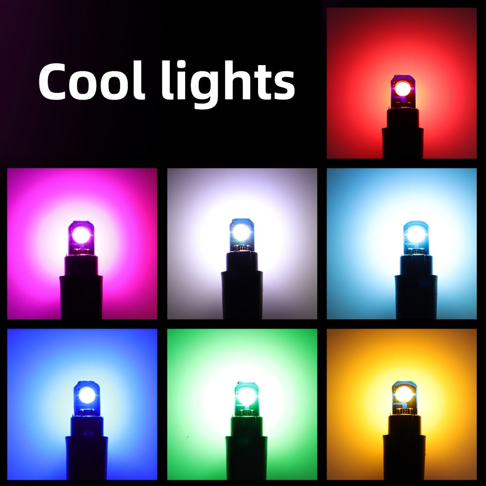 10 Pieces T5 LED Car Dashboard Lights 12V DC Instrument Panel Indicator