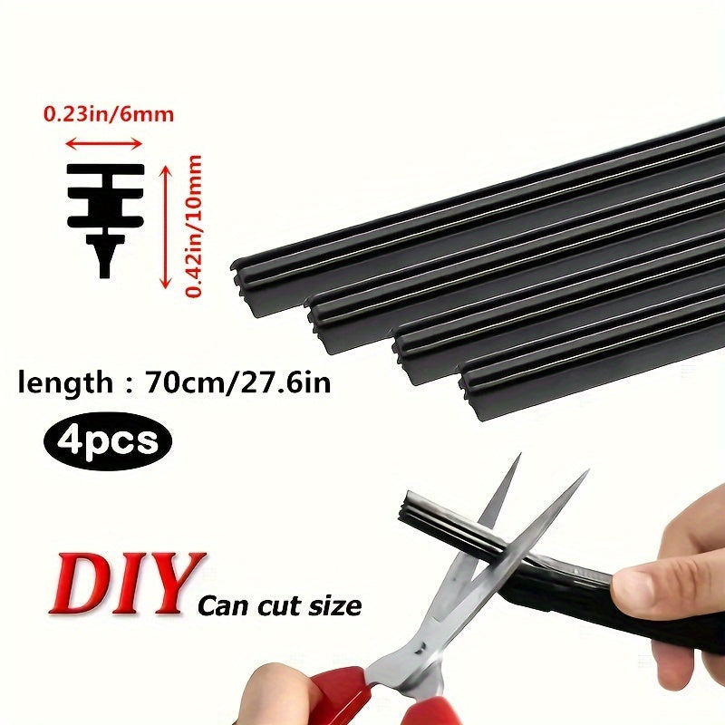 Car Wiper Rubber Strips Replacement 2/4 Pcs 70cm 27.6In Windshield Wiper Core