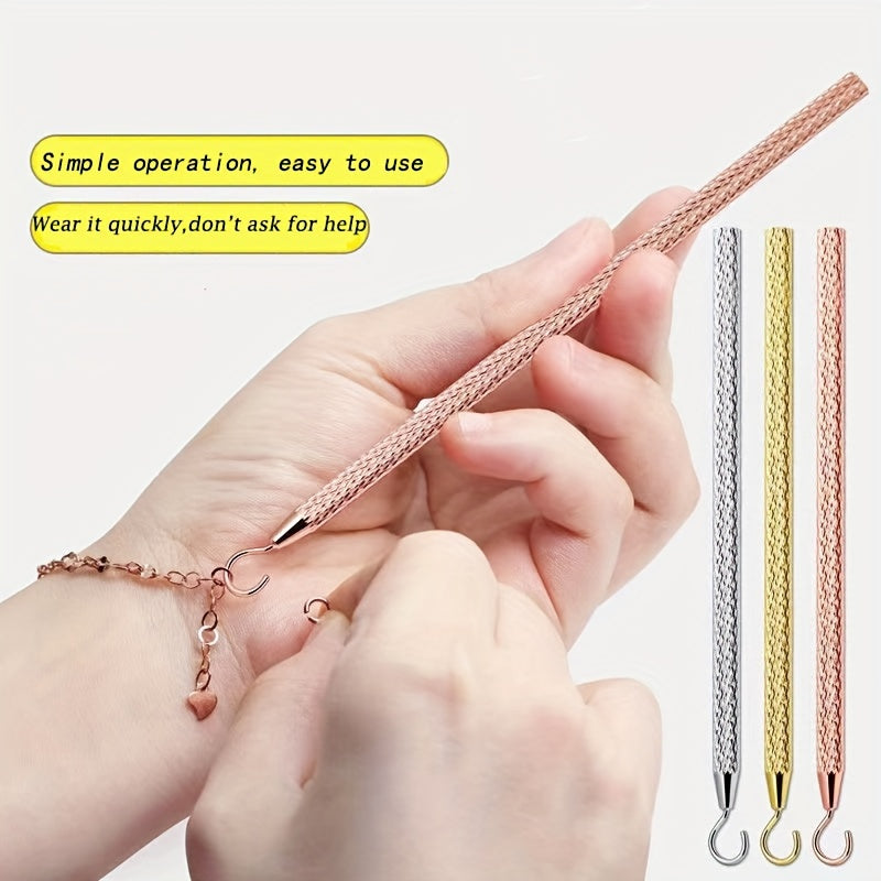 Unisex Gold Jewelry Tool for Quick Bracelet Wearing and Self-Service