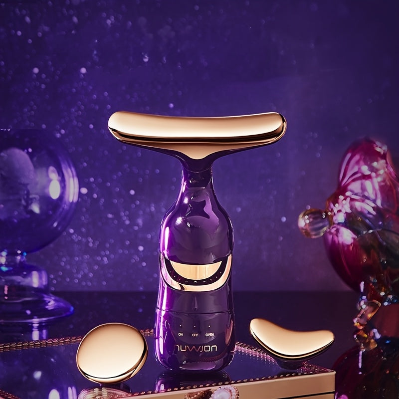 3-in-1 Facial Massager High-Frequency Vibration Battery Operated for Full Face Neck Eye