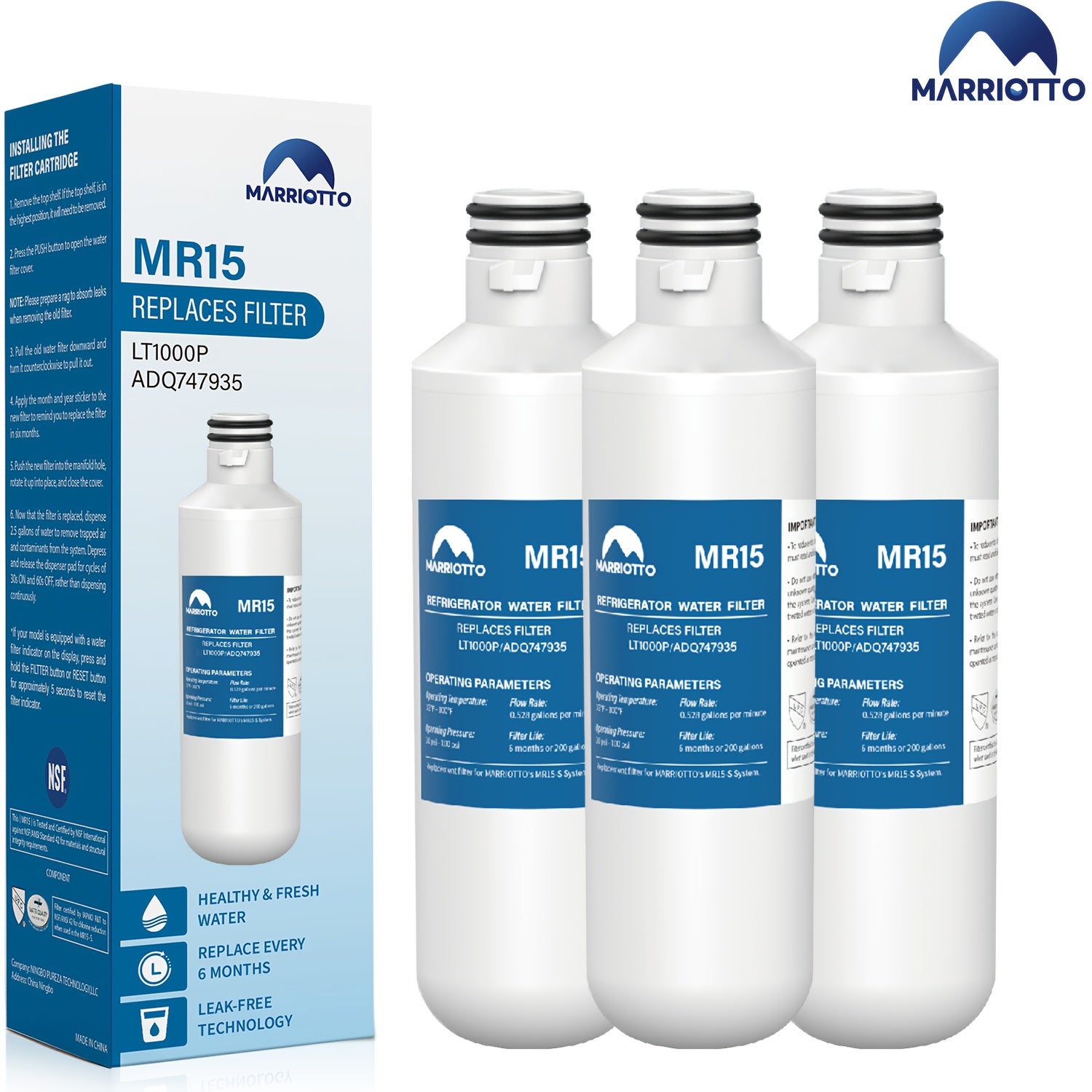 Mos keladigan modellarga 3 ta paketli muzlatgich suvi va havo filtri almashtirish