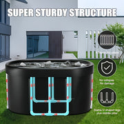 1.2m Foldable Oval Ice Bath Tub for Cold Water Therapy and Recovery Black