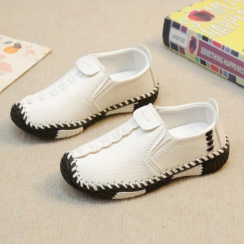Boys Loafers Breathable Faux Leather Slip-On Casual Shoes for Spring and Autumn