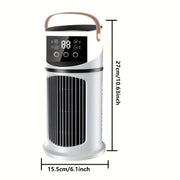 Portable USB Air Conditioner Humidifier Fan with Water Tank Colorful Lights and 9-Speed Settings