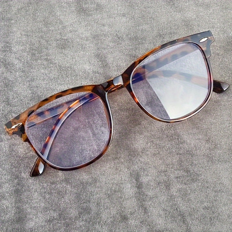 Square Blue Light Blocking Glasses with Black Frame and Blue Tinted Arms