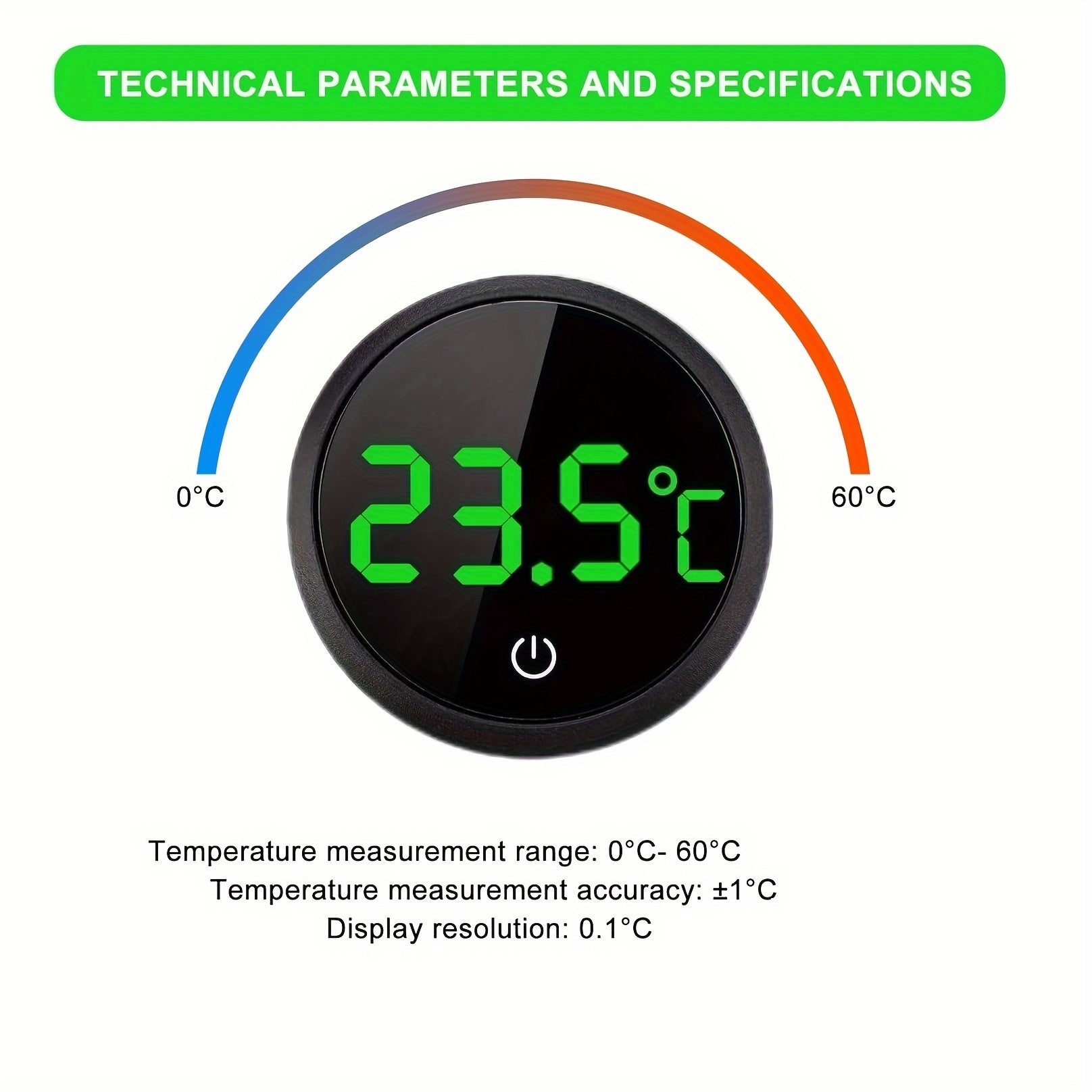 Termómetro digital LCD redondo mini para monitoreo de temperatura en acuarios