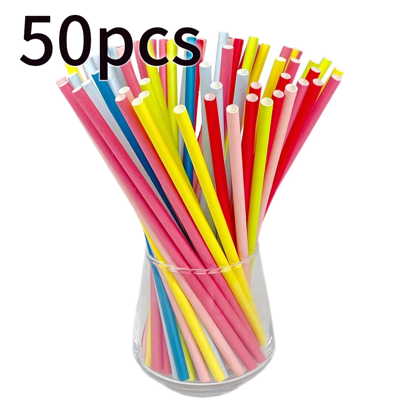 Assorted Paper Straws for Party Decorations and Drink Stirrers