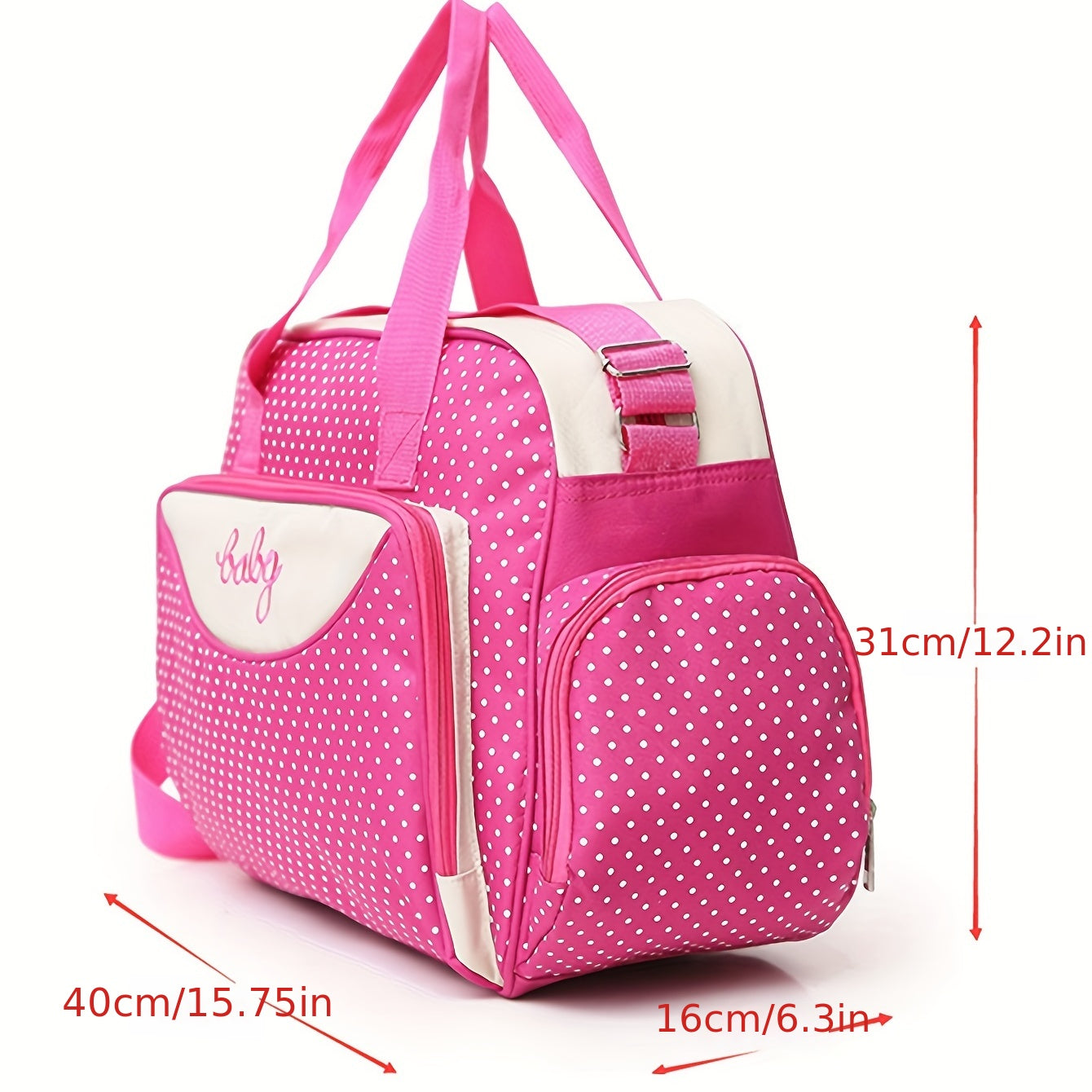 Polka Dot Diaper Bag for Moms Spacious Tote Shoulder Bag for Baby Care