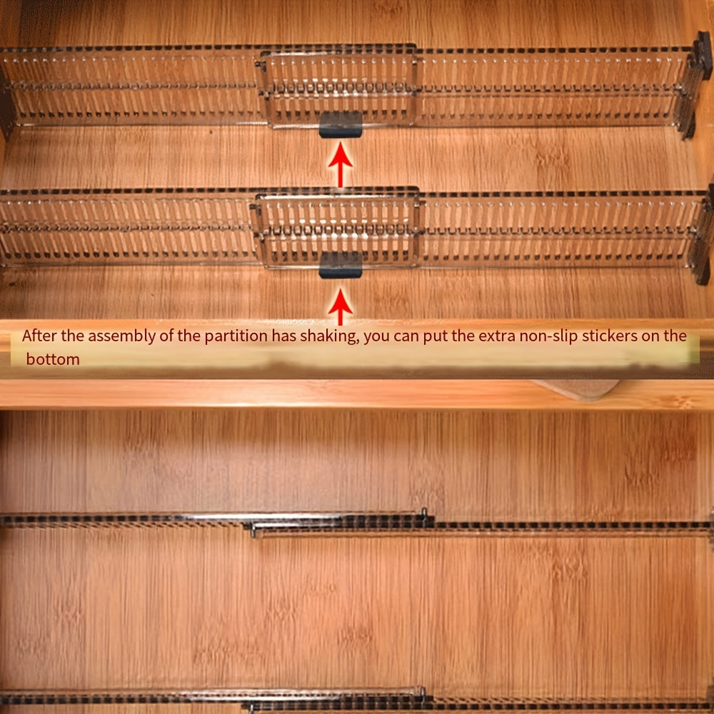 Adjustable Drawer Dividers for Underwear and Socks Non-Slip Space-Saving Storage Organizer