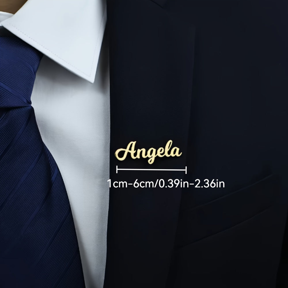 Personalized Handwritten Name Brooch Heart-Shaped Calligraphy Jewelry Gift