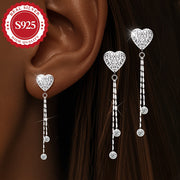 Silver Earrings Long Tassel Dangle Jewelry for Women Stylish Elegant Gift