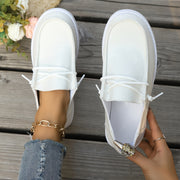 Women's All-Season Solid Color Fabric Sneakers Round Toe PU Sole