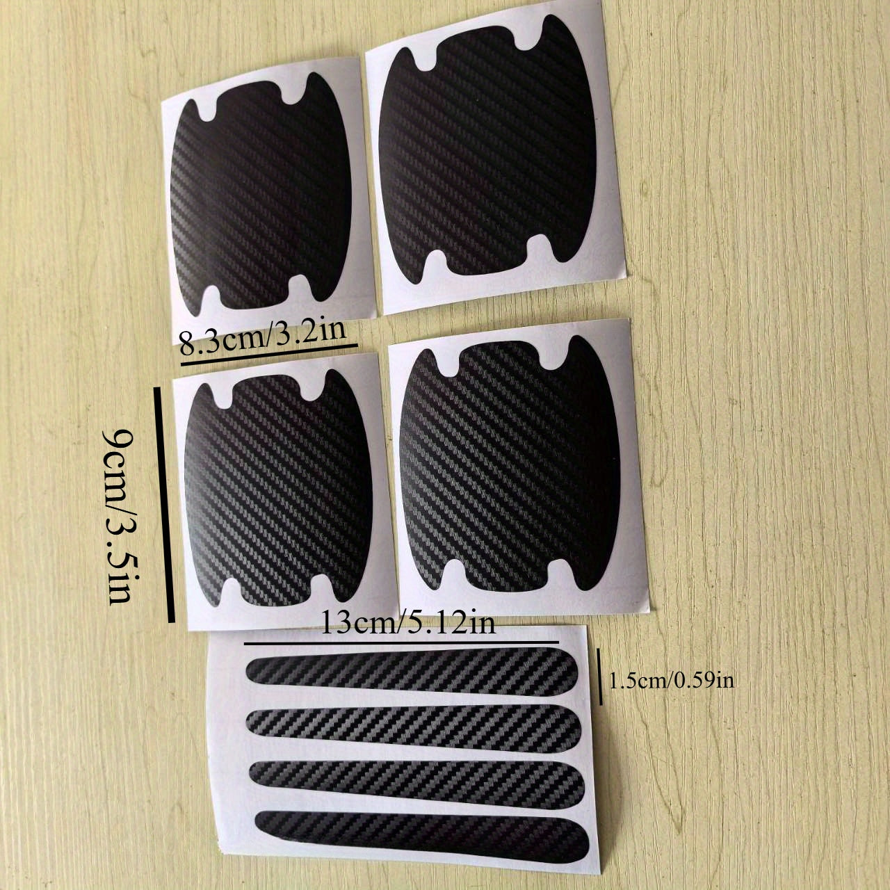 8 Pcs Carbon Fiber Car Door Handle Protectors Scratch Resistant Covers Universal Fit Black