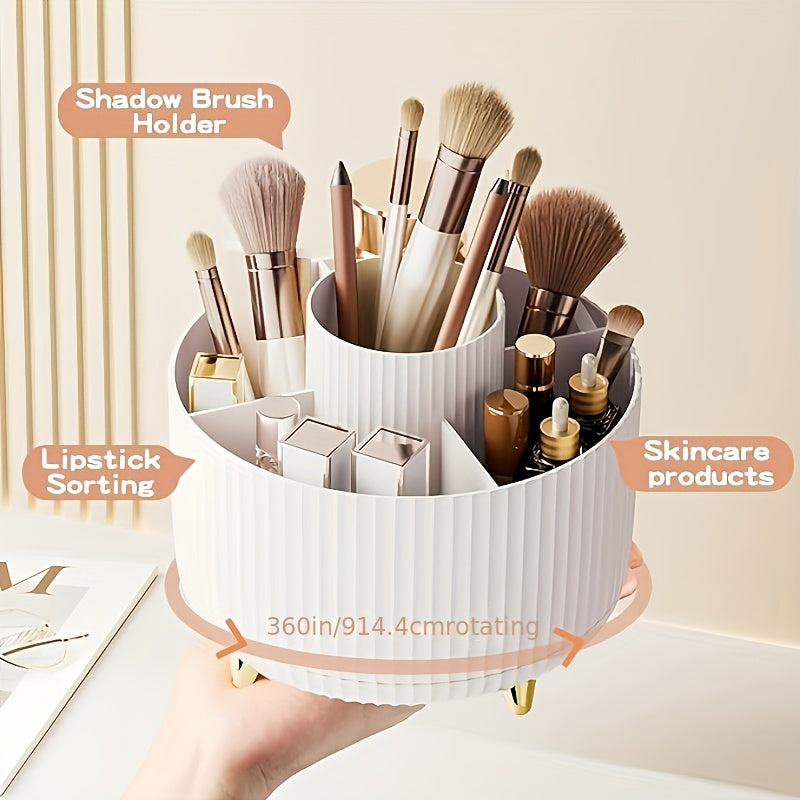 Rotating Makeup Organizer with 5 Compartments Plastic Hypoallergenic Polished
