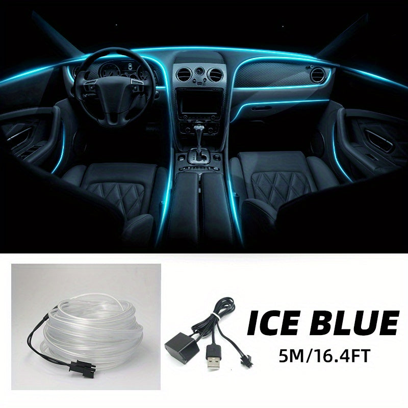 Car Interior LED Strip Lights 16.4Ft USB Neon Atmosphere Ambient Lighting