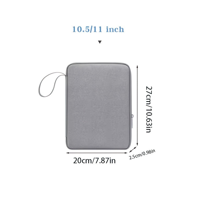 Grey Polyester Tablet and Laptop Sleeve for 26.67-33.02 cm Tablets and 27.94-32.77 cm Laptops with Pocket