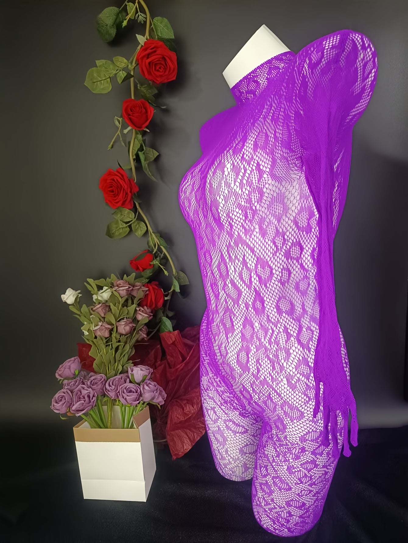 Women's Leopard Print Backless Bodysuit with Finger Gloves Nylon Blend