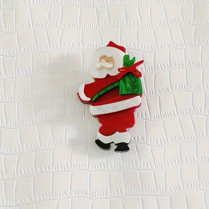 Santa Claus Brooches Acrylic Pins for Bags and Outfits Stylish and Cute
