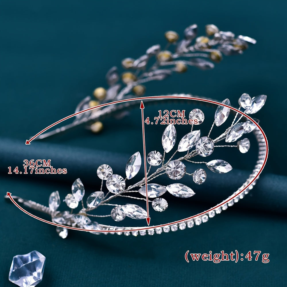 Adorno para la cabeza de novia, corona de pedrería, accesorio para el cabello de boda, forma de disco, diadema sencilla