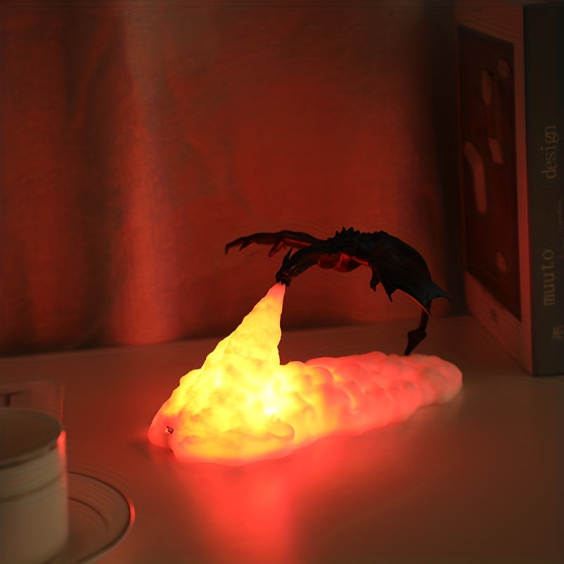 3D Printed Volcano Dragon Night Light for Bedroom or Office