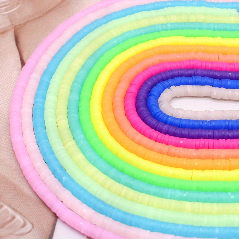 4800 Pieces of Handmade Polymer Clay Beads 12 Strands 6x1mm for Jewelry Making